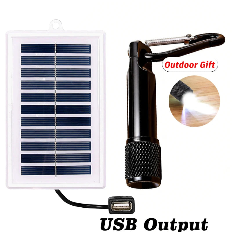 Portable Solar Charger – USB Output, LED Flashlight & Fan | Camping & Travel | NeoCharge