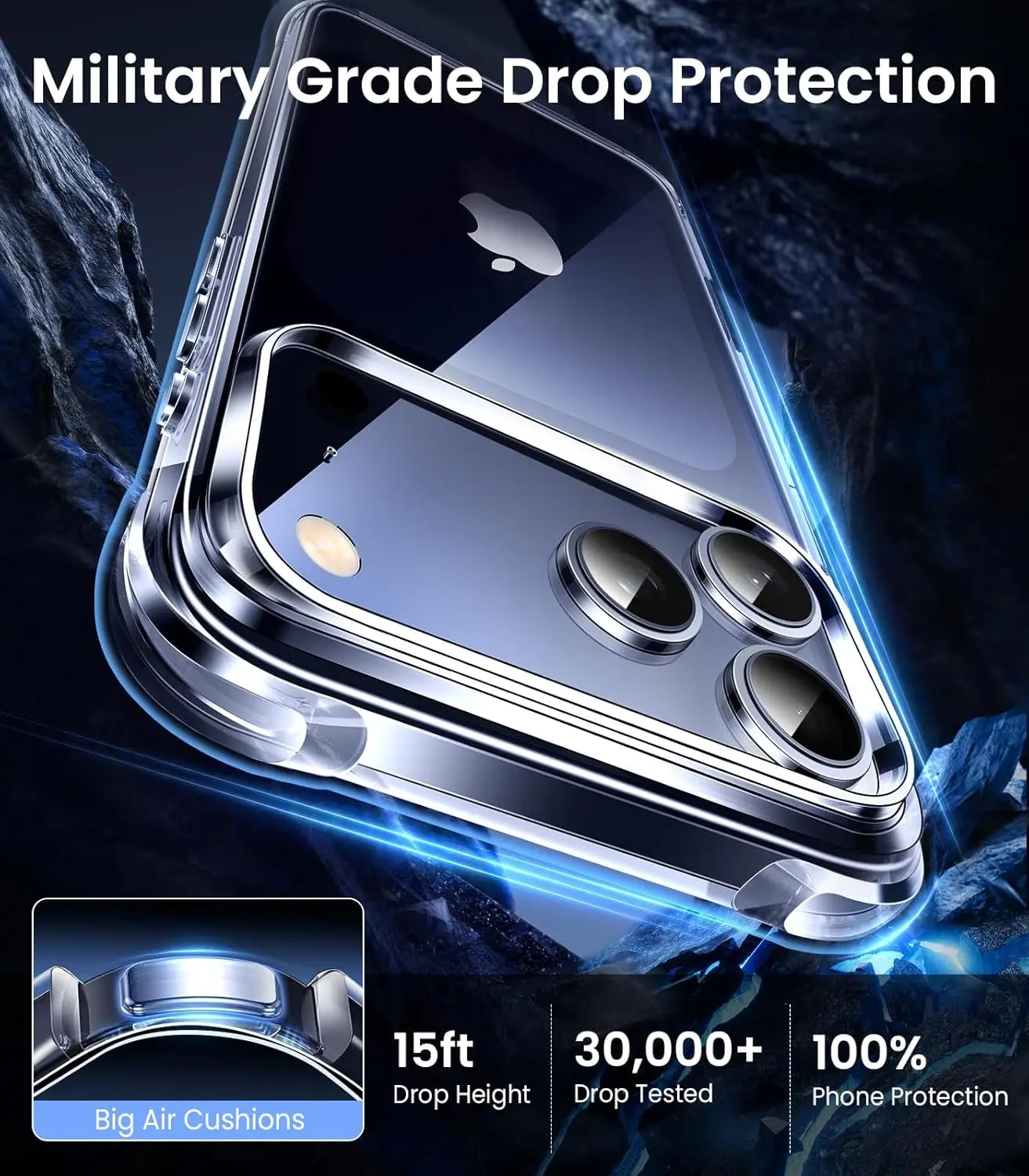 iPhone 17 Pro & Pro Max Clear Case – Drop Protection, Anti-Yellow, Shockproof Bumper