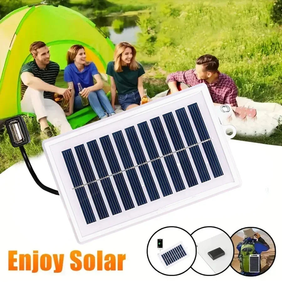 Portable Solar Charger – USB Output, LED Flashlight & Fan | Camping & Travel | NeoCharge