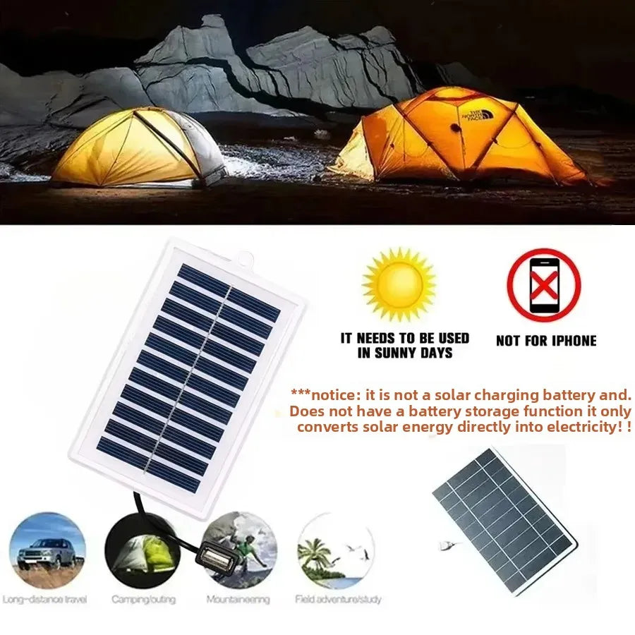 Portable Solar Charger – USB Output, LED Flashlight & Fan | Camping & Travel | NeoCharge