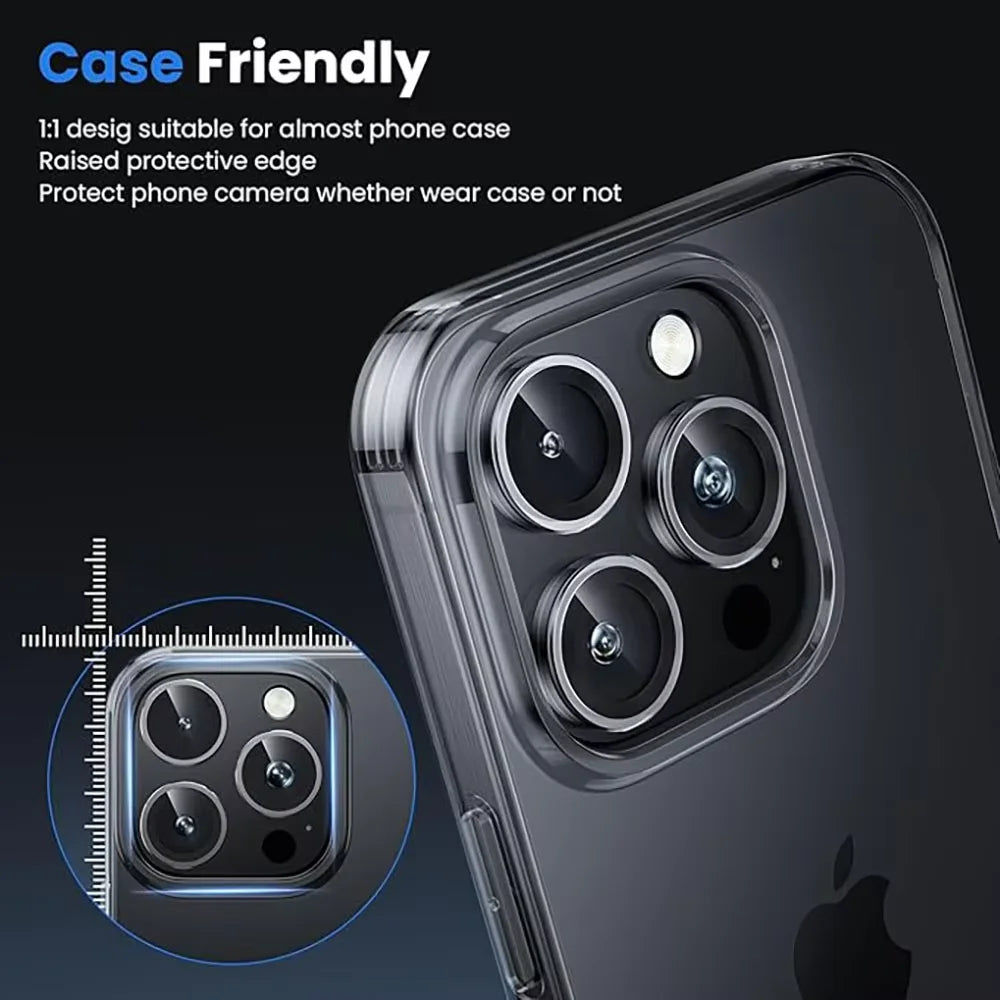 Metal Camera Lens Protector for iPhone – Tempered Glass | iPhone 12-17 Pro Max | 10 Colors