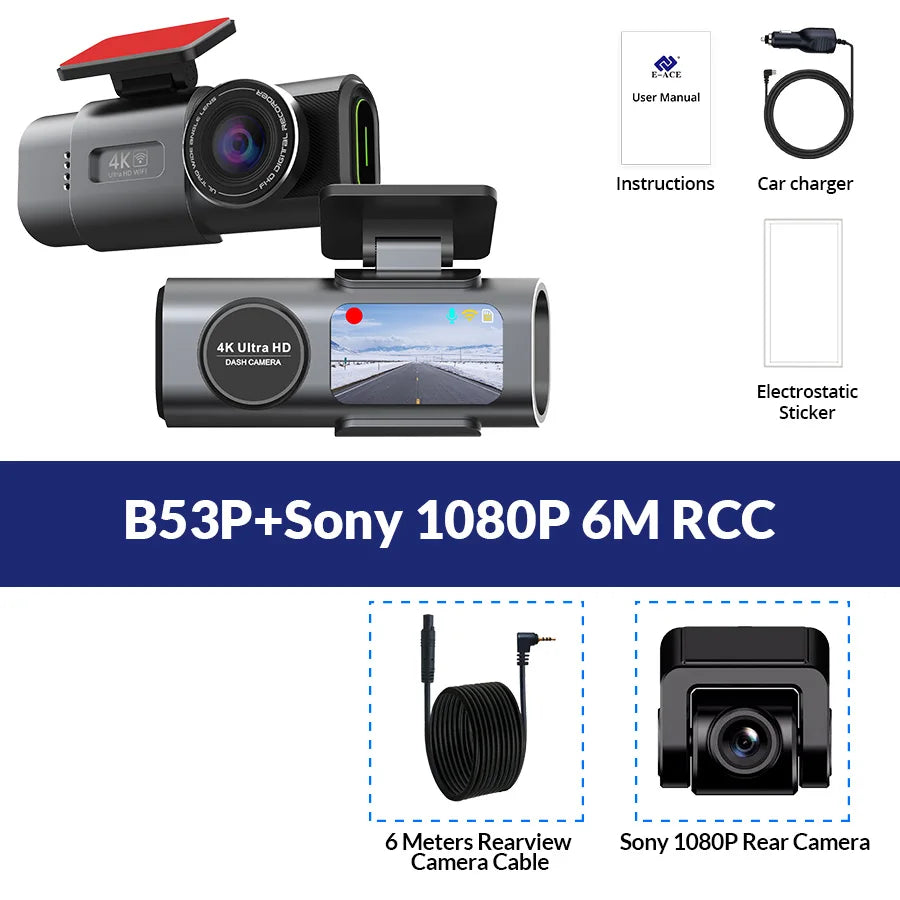 4K Dash Cam – Night Vision, Wi-Fi, GPS, Dual Lens & 24H Parking Monitor | NeoCharge