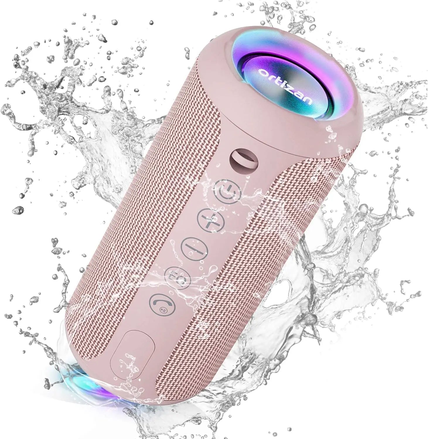 Ortizan Bluetooth Speaker – IPX7 Waterproof, 30Hr Playtime, LED Lights & 24W Stereo Sound