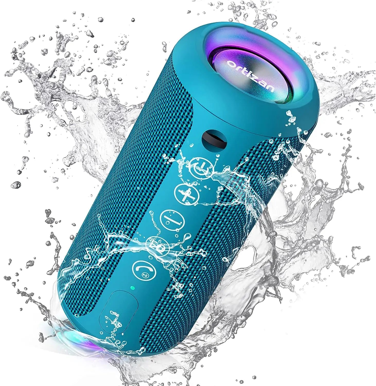 Ortizan Bluetooth Speaker – IPX7 Waterproof, 30Hr Playtime, LED Lights & 24W Stereo Sound