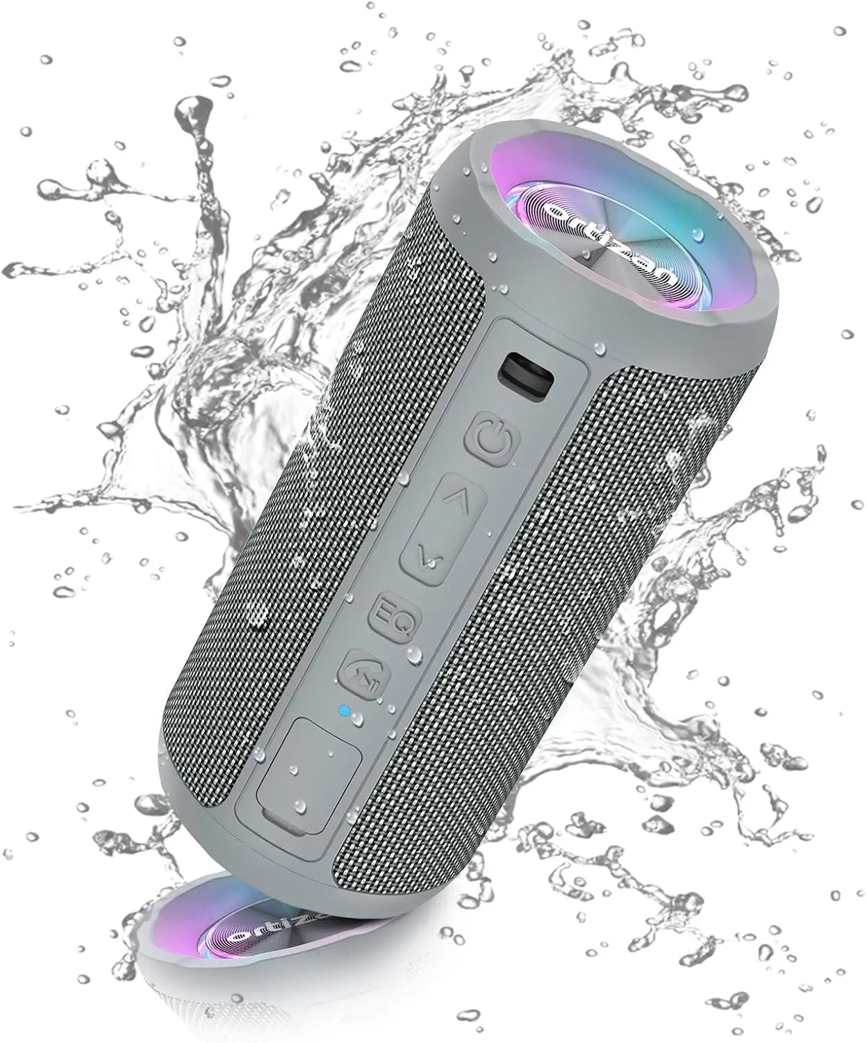 Ortizan Bluetooth Speaker – IPX7 Waterproof, 30Hr Playtime, LED Lights & 24W Stereo Sound