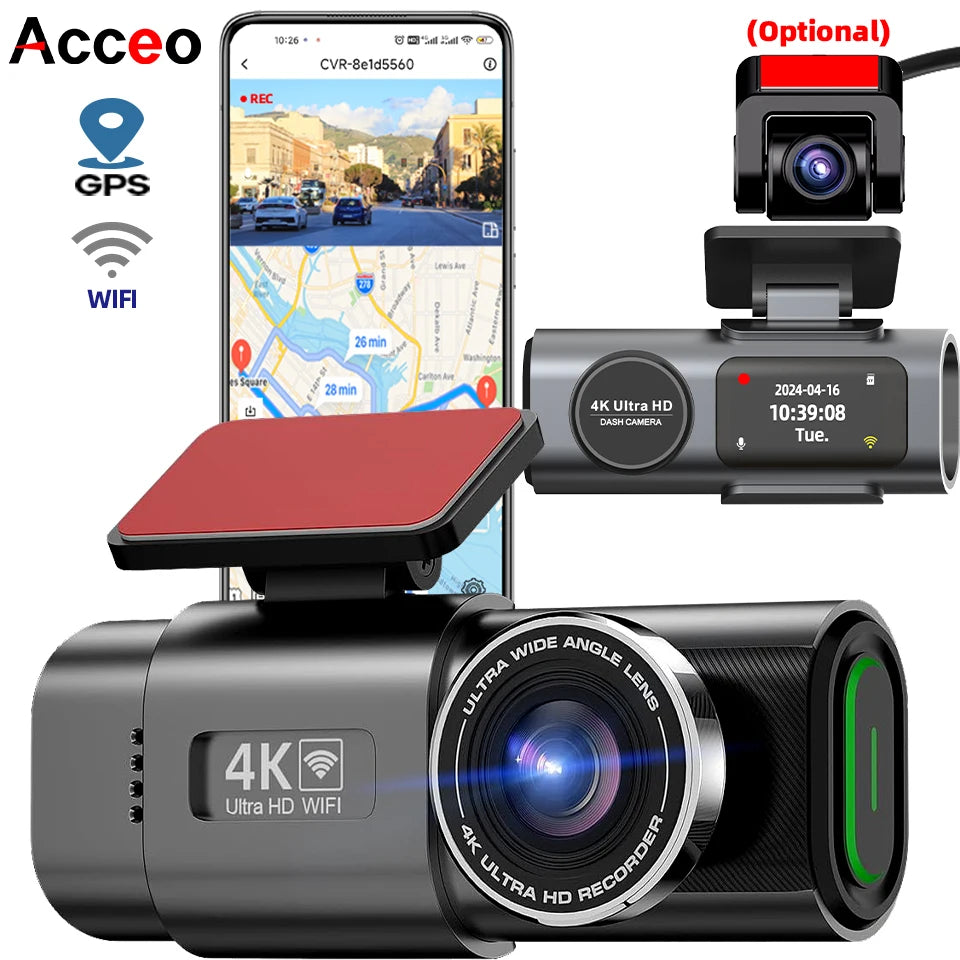 4K Dash Cam – Night Vision, Wi-Fi, GPS, Dual Lens & 24H Parking Monitor | NeoCharge